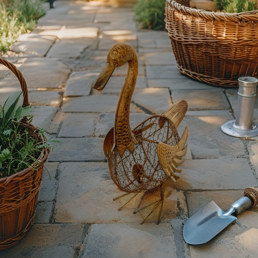 Decorative Duck Basket - Rustic