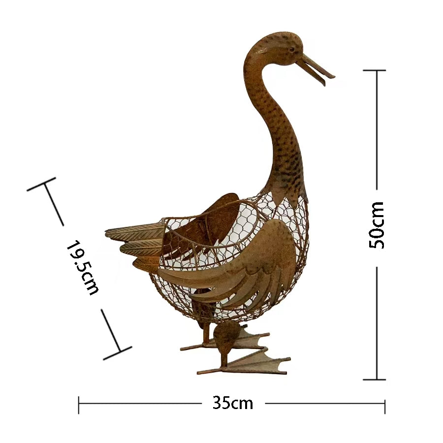 Decorative Duck Basket - Rustic