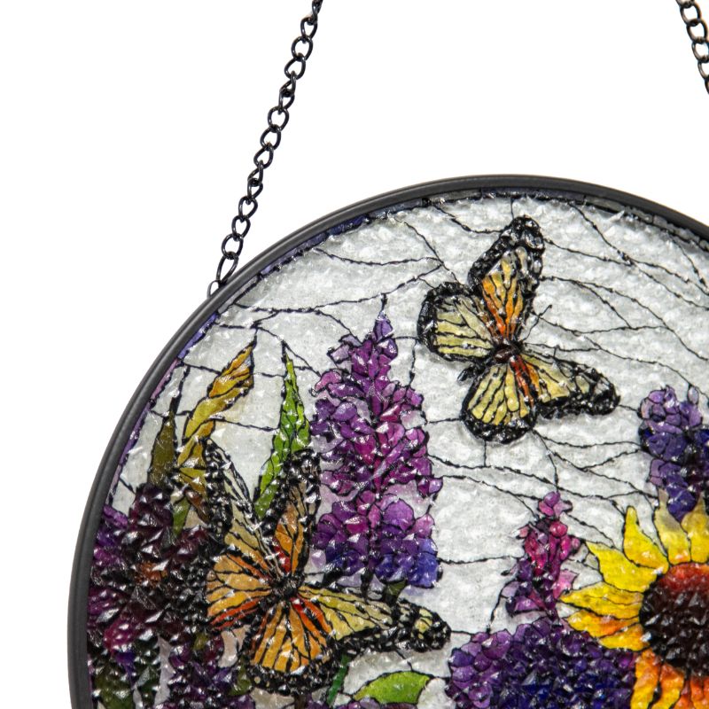 Stained Glass Suncatcher - Flowers and Butterflies
