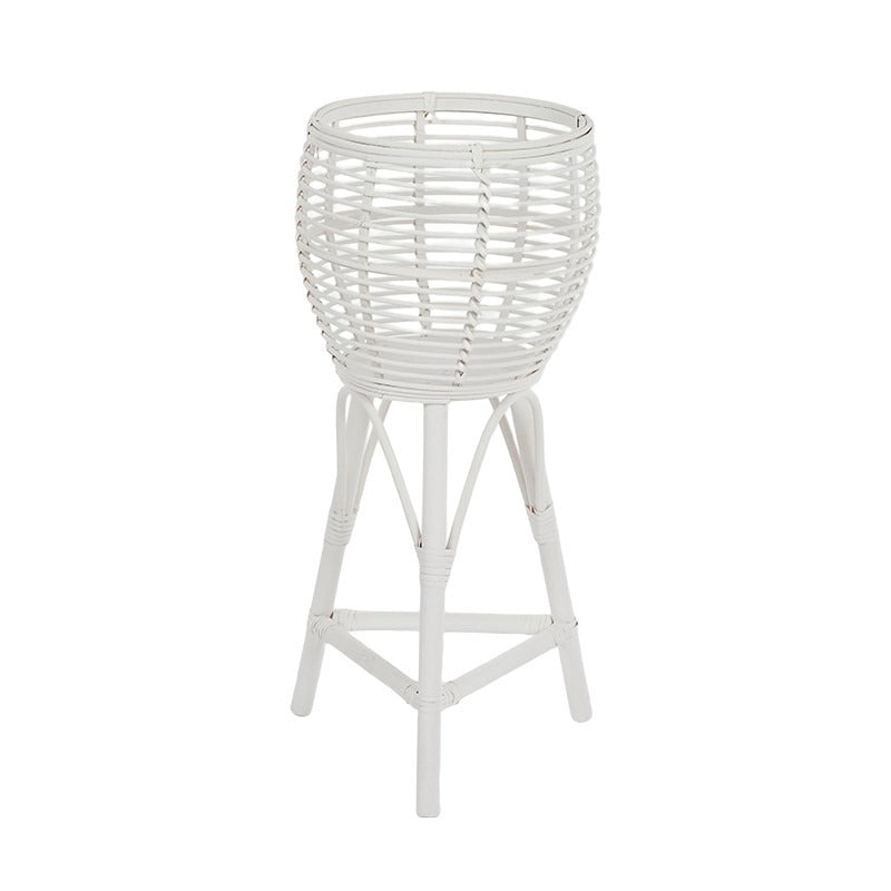 Amiri Rattan Planter Stand White