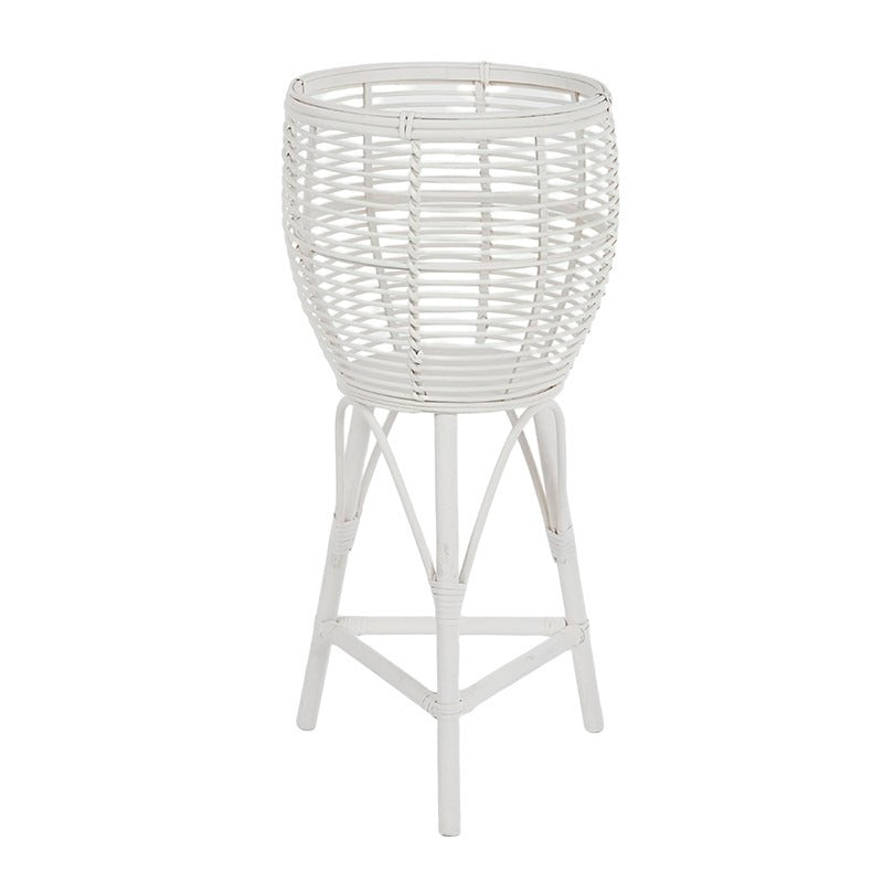 Amiri Rattan Planter Stand White