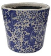 Vintage Blue And White Floral Planter