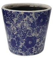 Vintage Blue And White Floral Planter