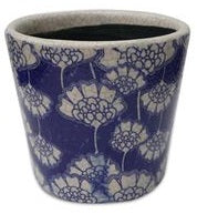 Vintage Blue And White Floral Planter