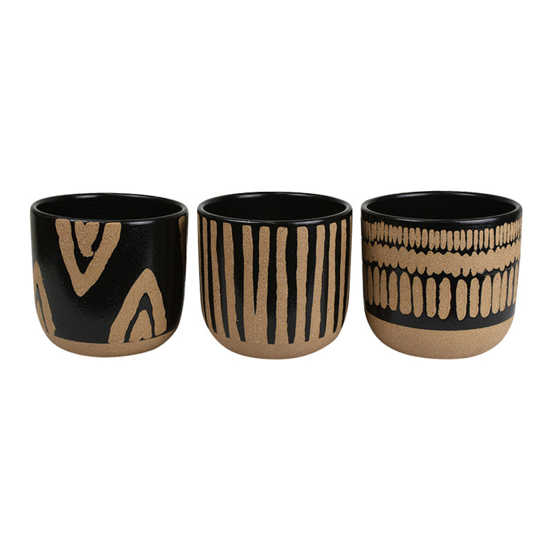 Baja Ceramic Pot Natural Black