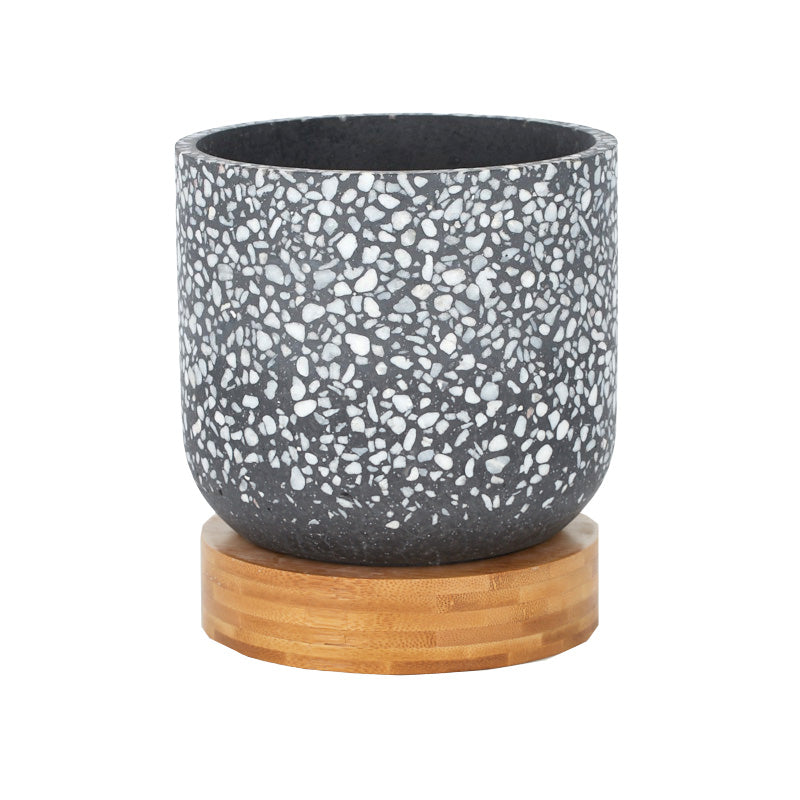 Gianna Terrazzo Bamboo Pot Black