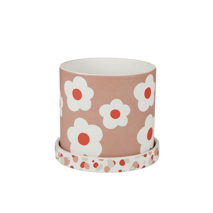 Flo Ceramic Pot With Saucer