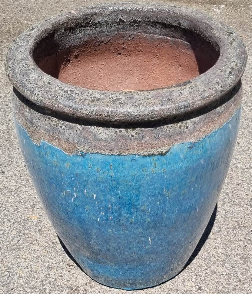 Molten Blue Rim Pot