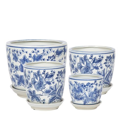 Round Pot with Saucer - Dove