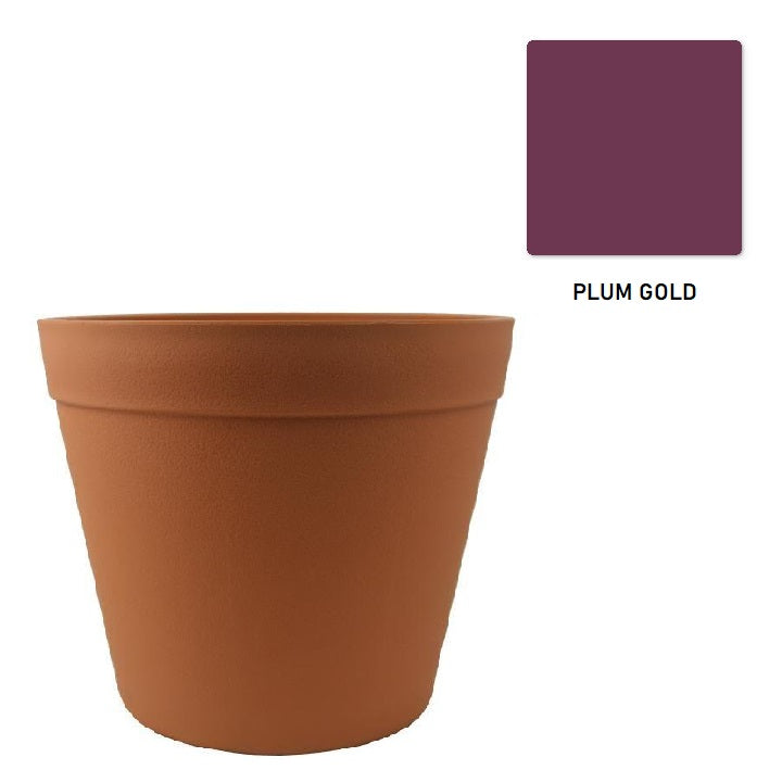 Plastic Pot Terraclay Plum Gold