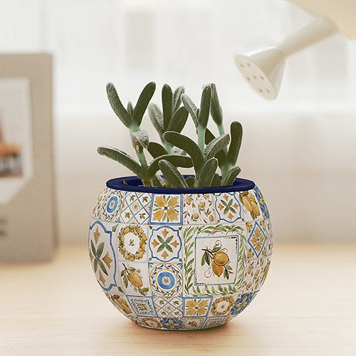 Puzzle Pot Retro Tiles