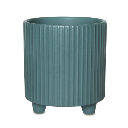 CONNER FOOTED COVER POT ISLAND TEAL