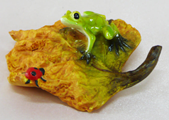 Frog And Beetle On Leaf