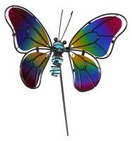 Butterfly Dragonfly Metal Garden Stake