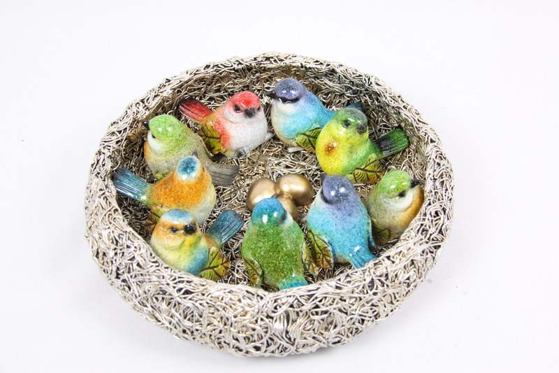 Marble Birds In Nest