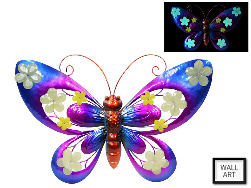 Butterfly Metal Glow In The Dark Wall Art