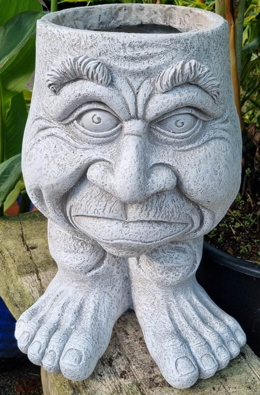 Grumpy Face Elf Planter