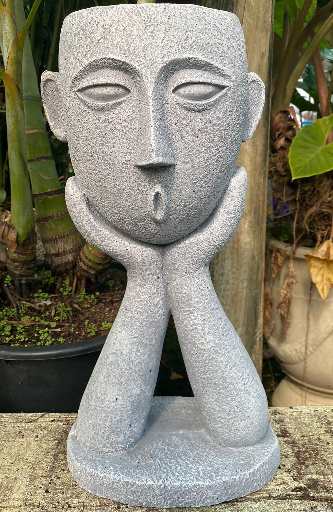 Head Two Hands On Chin Planter