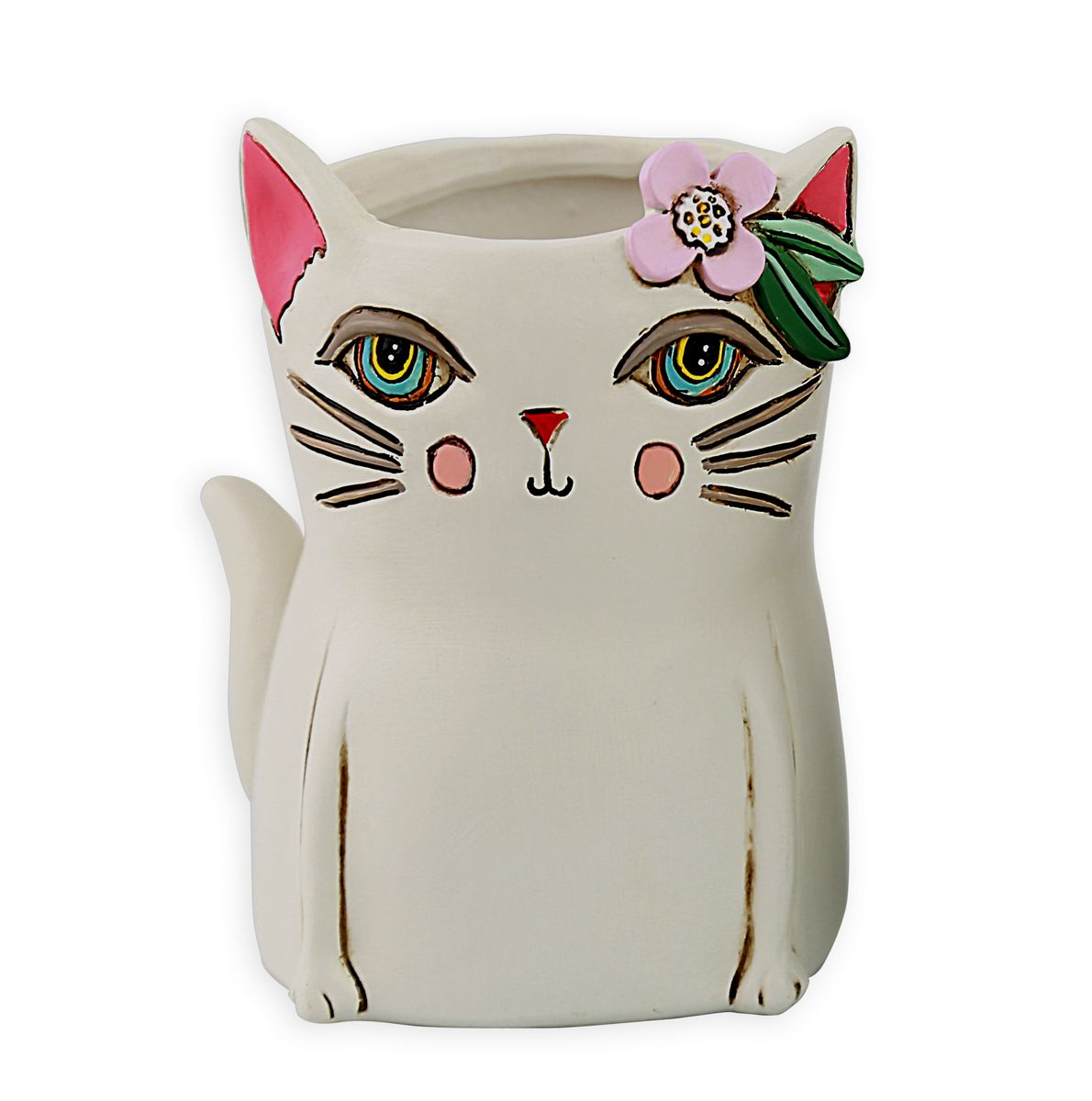 Allen Designs Planter - Baby Pretty Kitty - White