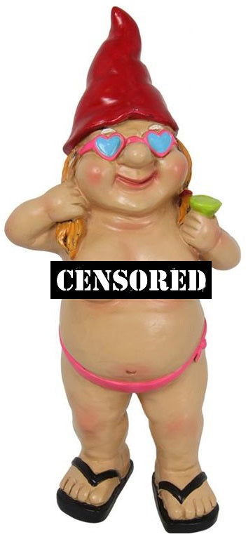 Gnome Naked Standing Drinking