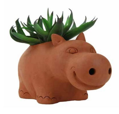 Terracotta Hippo Planter