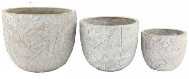 Round Pot - Leaf Design
