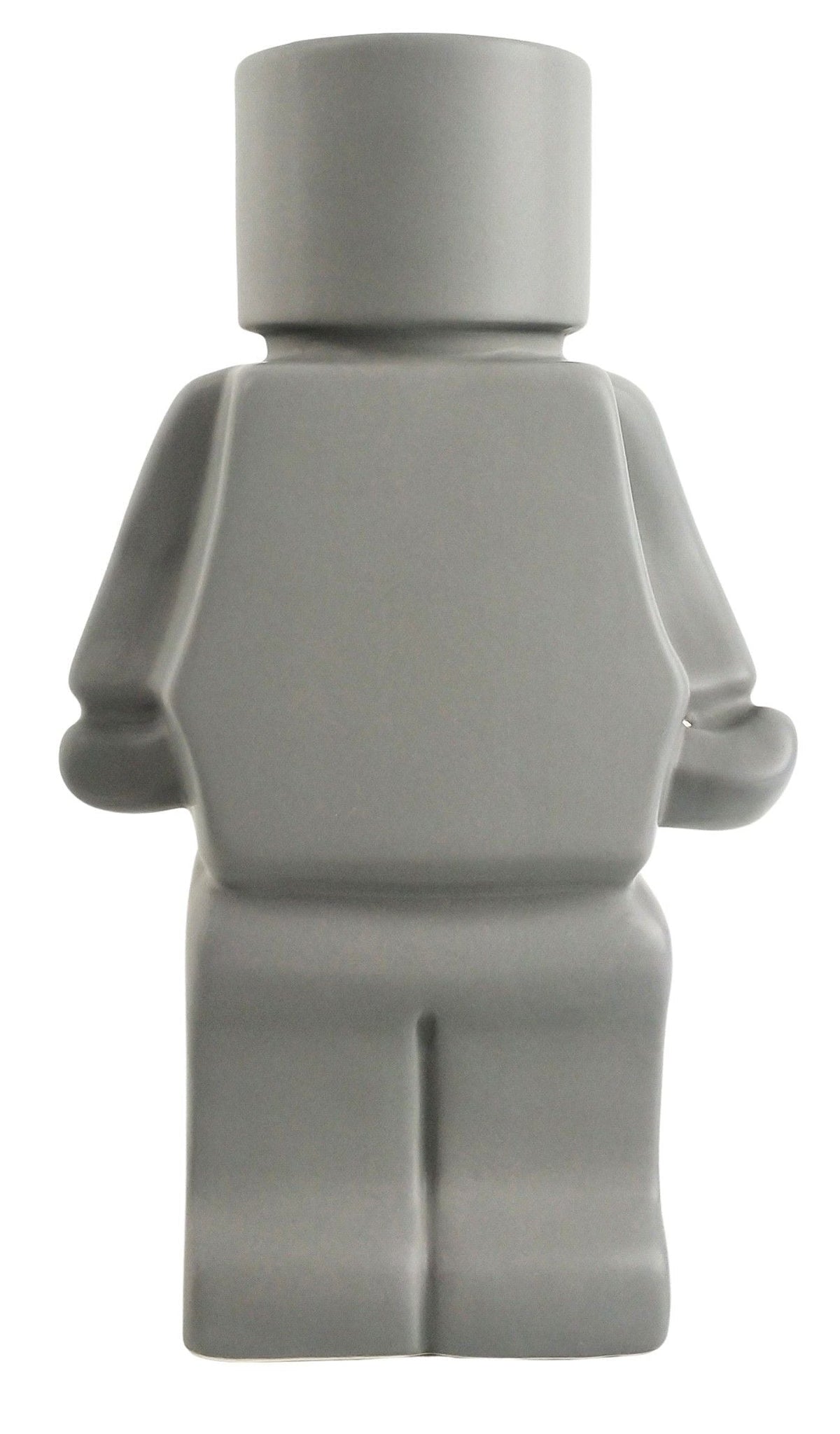 Block Man Planter Grey