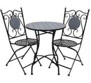 CARRIE MOSAIC TABLE AND TWO CHAIRS